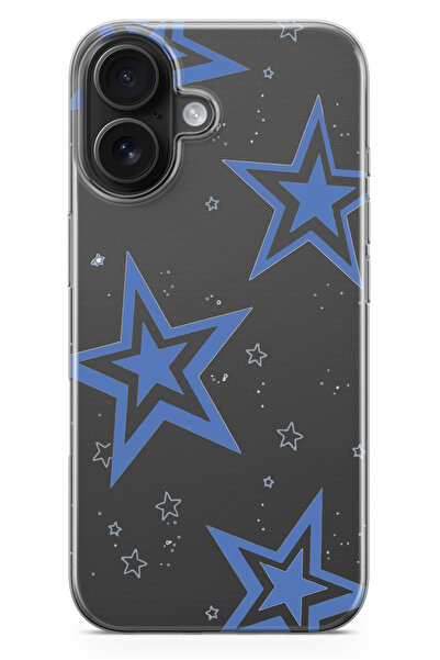 moonset Iphone 17 Uyumlu Yıldız Tasarımlı Baskılı Şeffaf Telefon Kılıfı