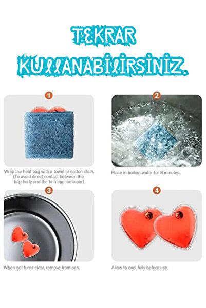 Shopura 2 Adet Kalp Şekilli Sihirli Jel Isıtıcı, Isınmatik, Cep Sobası, Avcı Balıkçı Dağcı Kamp El Isıtıcısı