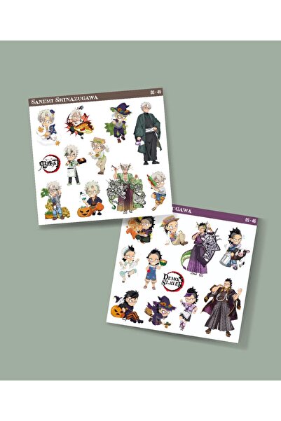 MiniThingsArt Demon Slayer Genya -Sanemi Shinazugawa 2 Li Set Anime Sticker Ç...