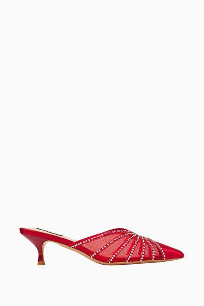 NASS Madeline Pointed Toe with 50 Crystal Stones, Mesh and Satin Detailing St...