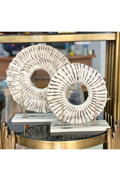 Mirsa Global 2 Li Dekoratif Disk Biblo Modern Özel Tasarım Obje