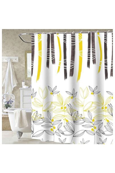 KADDA Perdea de duș SWYSJ-52, model cu frunze, multicoloră, 180 x 200 cm