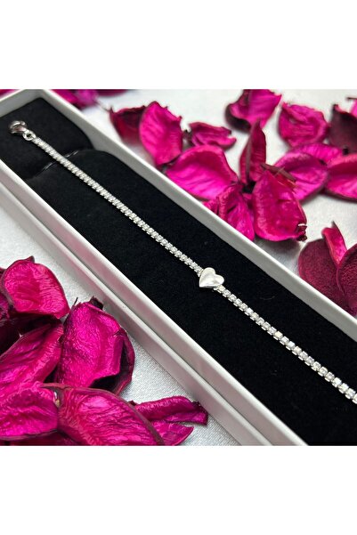 Victoria Kalp Figürlü Kadın Bileklik 925 Ayar Gümüş Rodyum Kaplama Zarif Tasarım