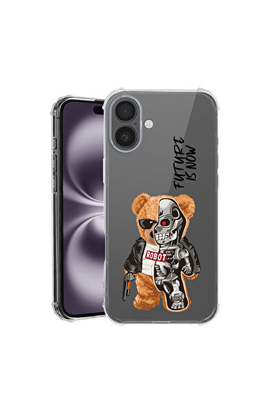 bestcase Carcasă antișoc pentru Apple iPhone 17, jumătate robot, jumătate urs...