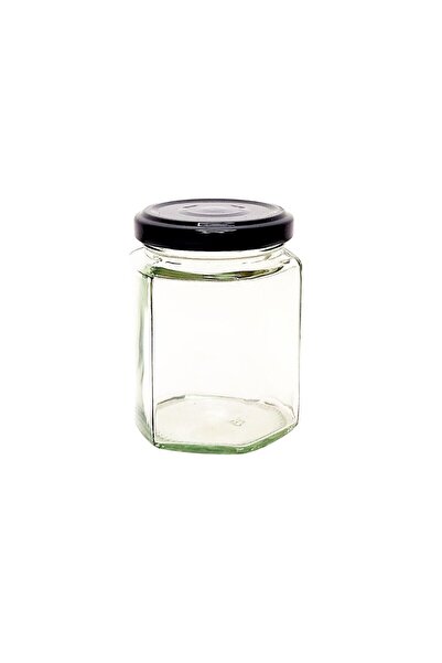 Other Hexagonal Jar with Lid, Transparent Glass, 196 ml, Set of 3