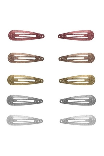 ANTBRO Set 10 metal hair clips for children Antbro® in glittery colors