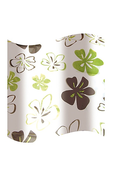 Hypo Perdea de duș 819, model floral, alb + maro + verde, 180 x 180 cm