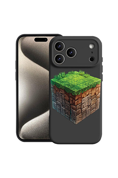 bestcase Carcasă premium din silicon pentru Apple iPhone 17 Pro, Minecraft Wo...