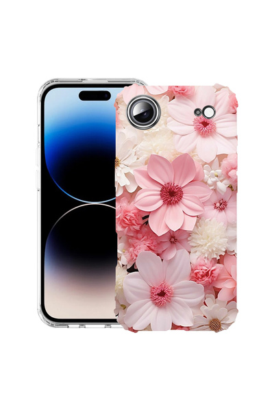 bestcase Carcasă antișoc pentru Apple iPhone 17 Air, margaretă roz și albă, 2...