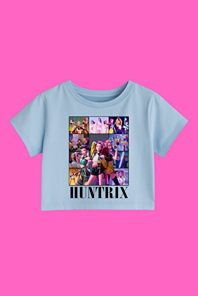 MECH BUTİK Το K-Pop Demon Hunters Huntrix Printed Crop Crop-Top είναι με λεπτή εφαρμογή