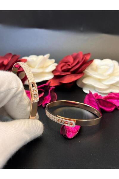 Victoria Rose Kaplama Zirkon Taşlı Kadın Kelepçe Modeli 925 Ayar Gümüş