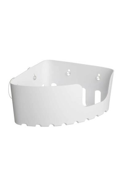 Romtatay Raft de baie din plastic S42031, montare pe colț, ventuze, finisaj a...