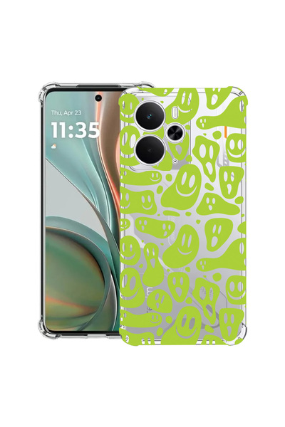 bestcase Carcasă antișoc pentru Realme 14 5G, verde acid smiley, 2052023 AS 1051