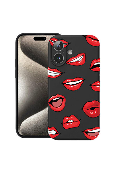 bestcase Carcasă premium din silicon pentru Apple iPhone 17, model buze - săr...