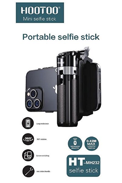 HooToo HT-MH232 Mini Portable Selfie Stick with Wireless Remote and 42cm Tripod