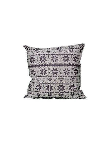 Tyana Accesorii Pernă decorativă, 50 x 50, Jacquard, Crăciun, Tyana Accesorii, Ren, Gri