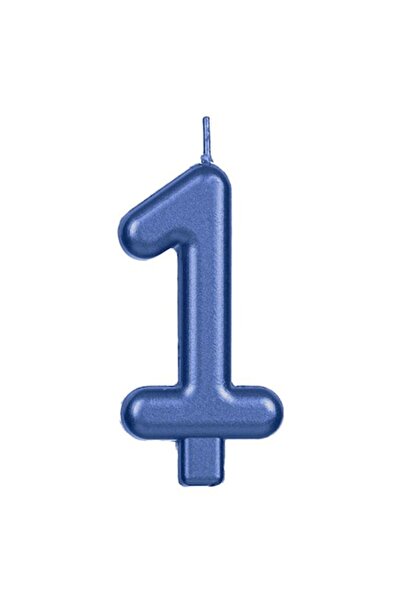 ANTBRO Lumânare de ziua de naștere Antbro® Albastru Metalizat Numărul 1, 3x5,...