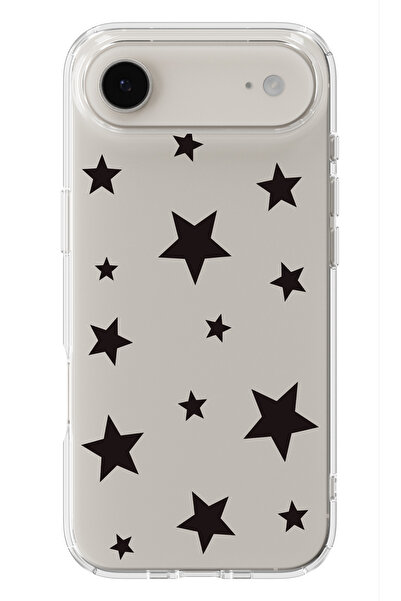 moonset Iphone 17 Air Uyumlu Yıldızlar Tasarımlı Baskılı Şeffaf Telefon Kılıfı