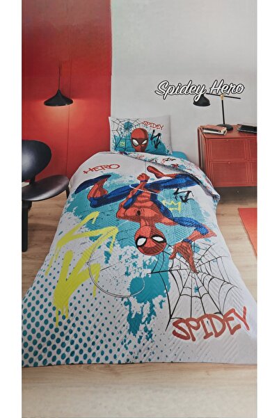 Özdilek Quilted Bedding Set Rf Green Spi̇dey Hero