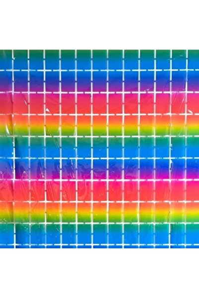 ANTBRO Perdea decorativa de petrecere Antbro® cu model patrate rainbow, 1x2m