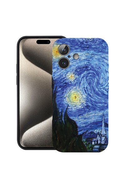 bestcase Carcasă premium din silicon pentru Apple iPhone 17, Van Gogh - Noapt...