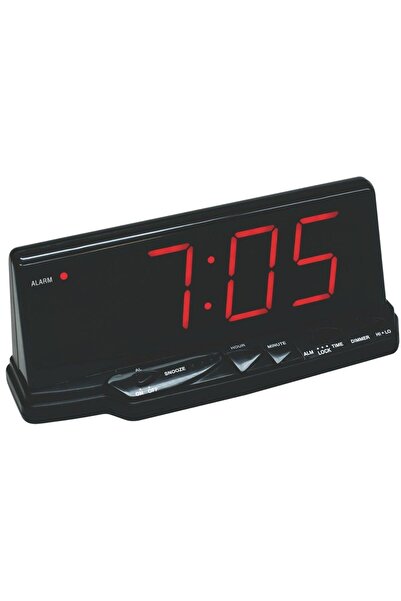 Home Desk and Table Clock, LTC 02, Digital, Rectangular, Black, 21 x 8.5 x 8.5 cm, LED Display, Snoo