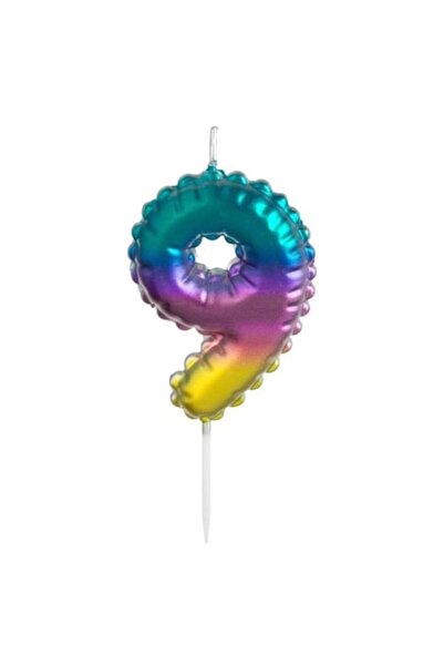 ANTBRO Lumânare de ziua de naștere Antbro® metalică colorată ombre, numărul 9...