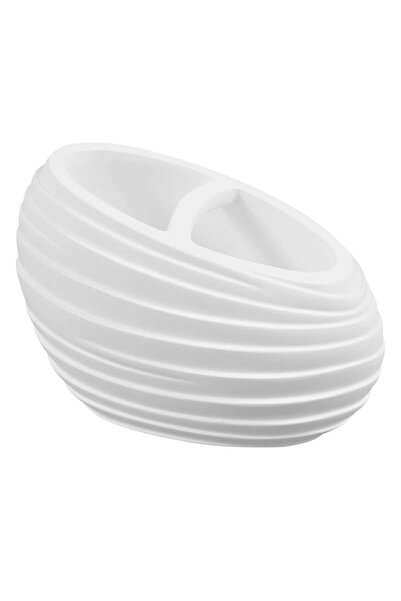 Elegant Toothbrush Holder, BPO-2235B, Polyresin, White, 6.5 x 12.5 x 8.9 cm
