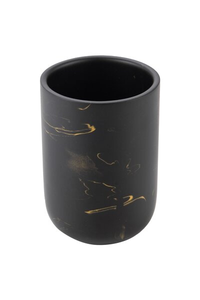 KADDA Bathroom cup for personal hygiene, Maroc BPO-4125C, polyresin, black + ...