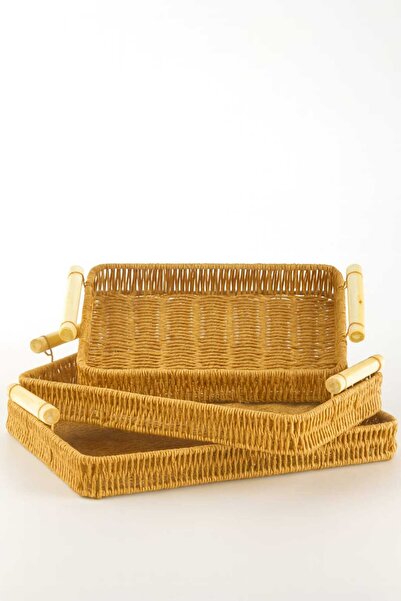 TİTANEV Pinterest 3-Piece Knitted Tray