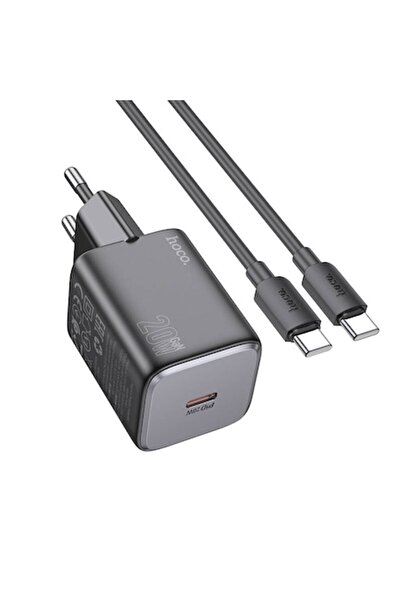Hoco Încărcător de telefon N40 Mighty USB-C 20W cu cablu USB-C, negru