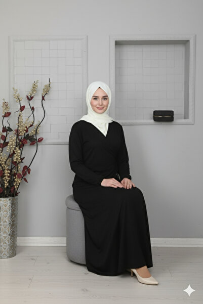 Defkay One-Piece Double-Breasted Side-Tie Women's Prayer Dress Robe