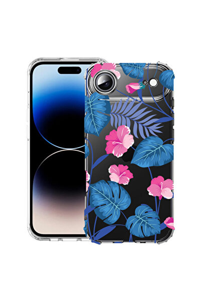 bestcase Carcasă antișoc pentru Apple iPhone 17 Air, flori albastre tropicale...