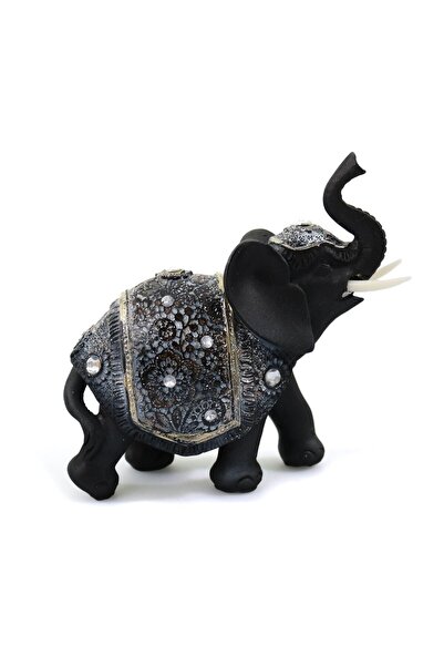 Ella Home Statuie Elefant Negru, Noroc, Ella Home, rășină, negru + argintiu, ...