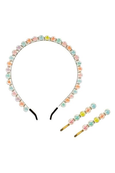 ANTBRO ® set for girls with pearl crown and 2 metal hair clips