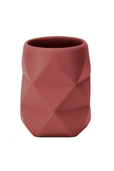 Kleine Wolke Bathroom Cup for Personal Hygiene, Crackle 34263, Polyresin, Red, 8 x 10 x 8 cm