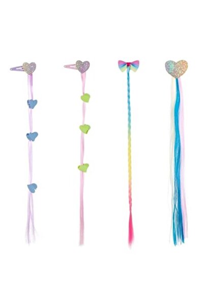 ANTBRO Set 4 agrafe de păr pentru fete Antbro® cu șuvițe de diferite modele