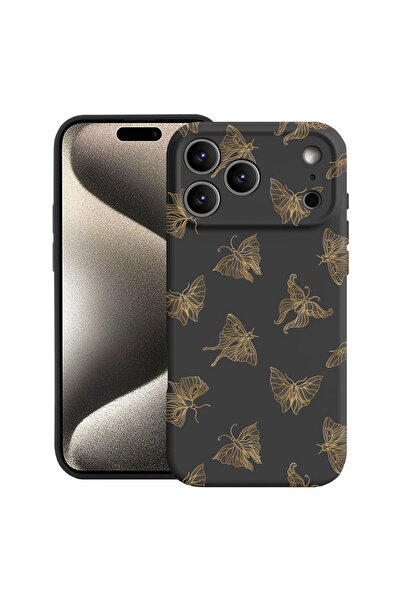 bestcase Θήκη σιλικόνης Premium για Apple iPhone 17 Pro Max, Χρυσή Πεταλούδα,...