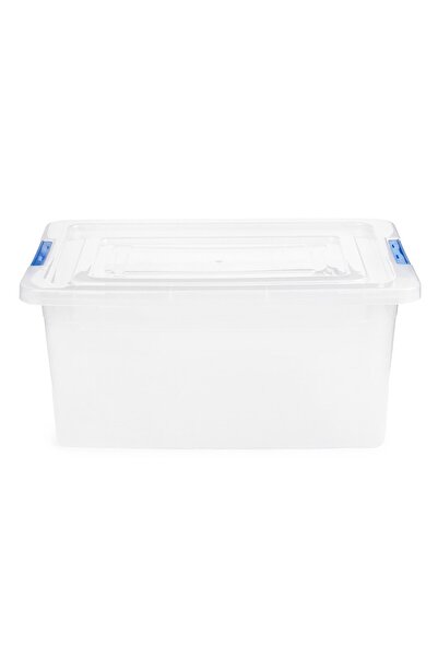 PLASTINA Universal Box Alisan, Plastic, Rectangular, Transparent, Handles in Various Colors, 5 L
