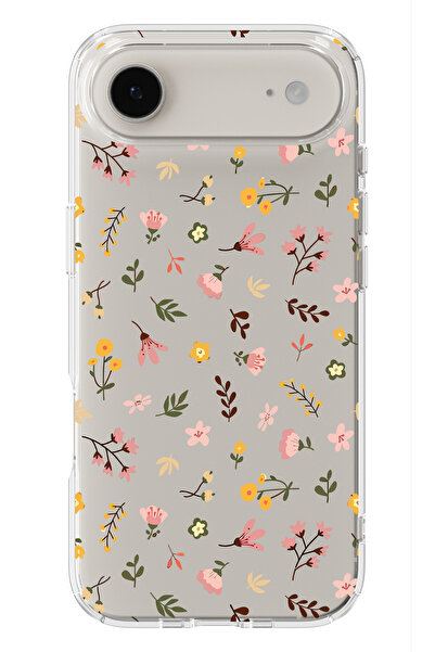 moonset Iphone 17 Air Uyumlu Çiçekler Tasarımlı Baskılı Şeffaf Telefon Kılıfı