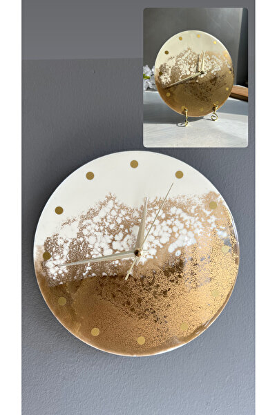 Sultan Tasarım Ceas de perete și de masă elegant cu design epoxidic de 20 cm,...