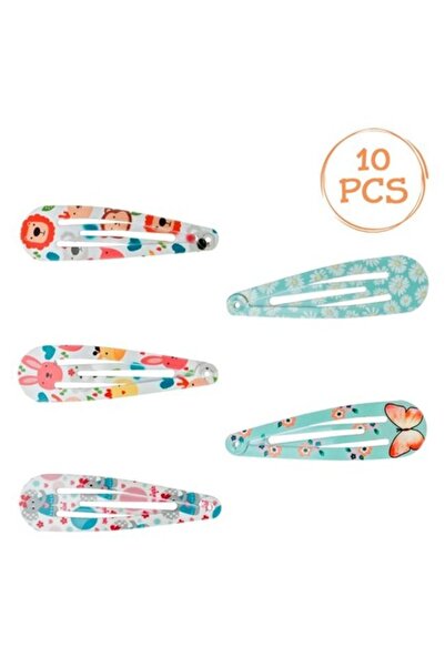 ANTBRO Set 10 agrafe de păr pentru copii Antbro® multicolore cu leu, iepure, ...