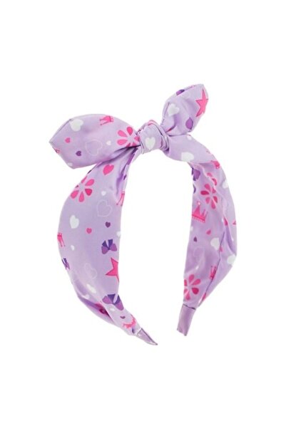 ANTBRO Coronita pentru fete lata cu fundita de culoare lila cu model inimioar...