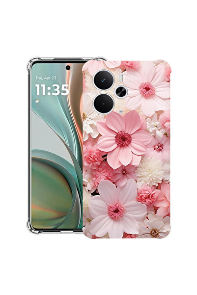 bestcase Carcasă antișoc pentru Poco M7 Pro 5G, cu design roz și alb margarete, 2099994 AS 1145