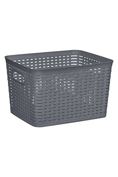 ANTBRO ® Storage Basket, Gray, Plastic, Perforated Design, 35x29x21.5cm, 20L