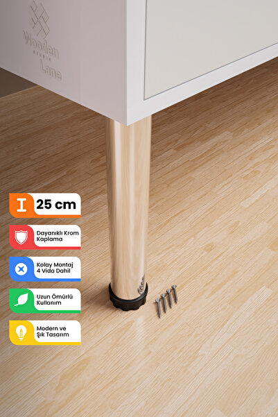 wooden lane studio Metal Mobilya Ayağı 25 cm Krom Tekli – Koltuk Kanepe Orta ...