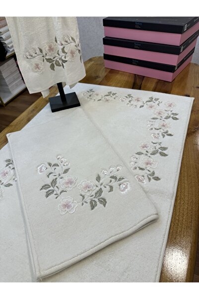 incisecrethome Вишитий 100% бавовняний килим і килимок – з нековзною підошвою.// Ванна кімната і вітальня 3 ШТУКИ 70*120