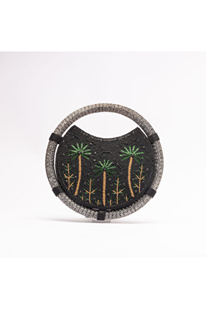 crystalicious Paloma Eco-Luxe Bag Handcrafted Vegan Elegance with Wooden Bead Embellishments