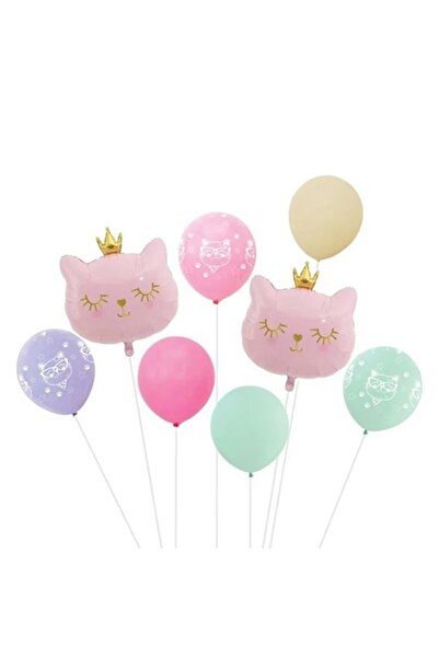 ANTBRO Set 8 baloane de petrecere Antbro® cu design de pisică din folie metalică