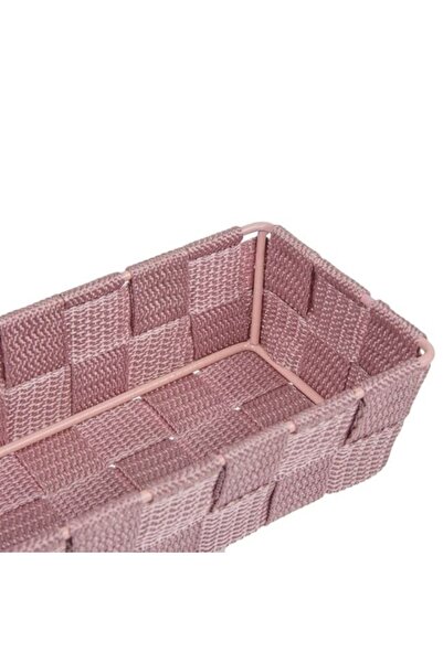 ANTBRO ® Storage Basket with Woven Rattan Pattern, Pink, 26x9x5cm